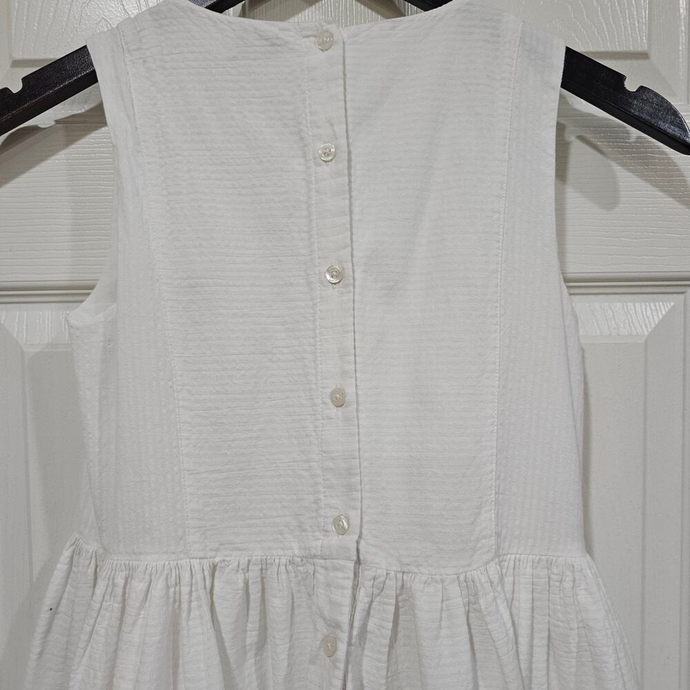 Vineyard Vines Girls White Eyelet Lined Dress Coastal Cottagecore Size 12 - Picture 4 of 8